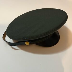 Men's Dark Green Hat with Gold Accent
